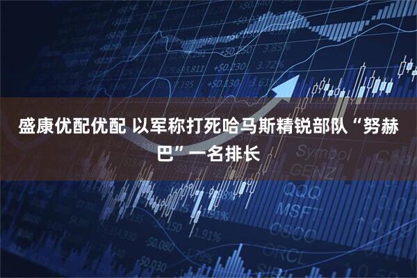 盛康优配优配 以军称打死哈马斯精锐部队“努赫巴”一名排长